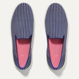 Rothy’s Original Slip-On Sneaker Riviera Pinstripe SZ 7 Blue & White Shoes